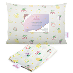 Kona's Baby Boutique toddler pillow packaging highlights soft materials for easy bedtime setup.