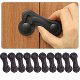 KongNai cabinet locks in black on a smooth cabinet door for safer playtime.