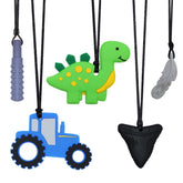 KongNai chew-necklace black shark tooth pendant helps focus during activities.