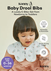 Konny Baby Bibs 360-rotate side highlights double-sided styling for easy changes.
