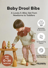 Konny Baby Bibs two-sided design enables quick style switches during meals