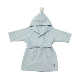 Konny Kids Bathrobe mint hooded close-up shows ultra-soft, absorbent fabric.