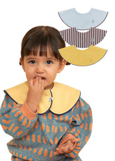 Konny Piped Edge Bib Ice Blue front view shows quick-drying fabric for meals