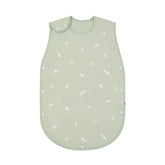 Konny Sleep Sack Green Leaf 6-layer cotton gauze provides breathable comfort.