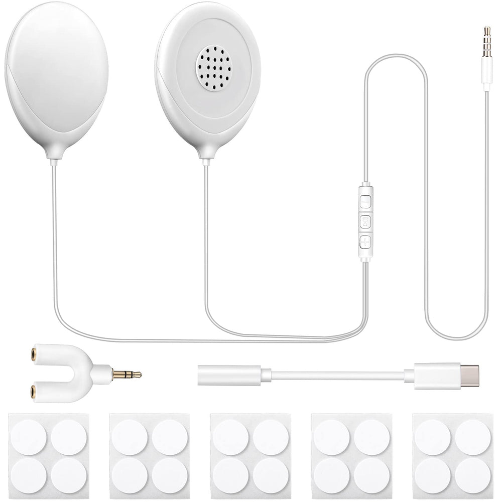 Konohan baby bump headphones set in white for safe womb listening experience.