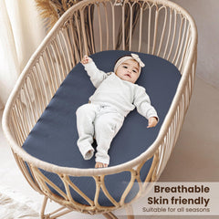 Konssy 2-pack bassinet sheets provides convenient backup for quick changes.