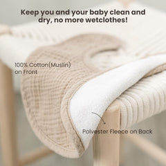 Konssy baby bibs adjustable snaps show flexible neck fit for growing infants.