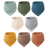 Konssy baby bibs soft-absorbent muslin close-up showing gentle fabric for drool absorption
