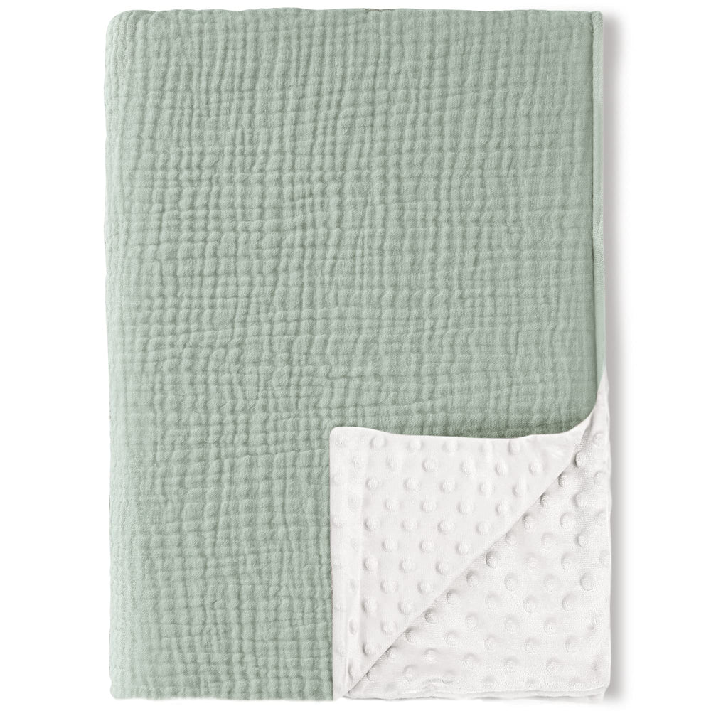 Konssy baby blanket front view shows breathable muslin cotton for gentle skin comfort