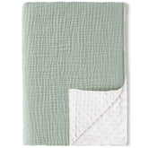 Konssy baby blanket front view shows breathable muslin cotton for gentle skin comfort