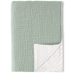 Konssy baby blanket front view shows breathable muslin cotton for gentle skin comfort