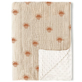 Konssy Baby Blanket front-muslin shows breathable cotton for newborn comfort.