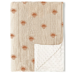 Konssy Baby Blanket front-muslin shows breathable cotton for newborn comfort.