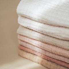 Konssy muslin washcloths 11x11 size ideal for burp cloths and travel care.