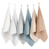 Konssy baby muslin washcloths soft-touch closeup shows gentle-on-skin 100% cotton.