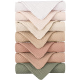 Konssy baby muslin washcloths close-up showing soft fabric for gentle bath time.
