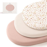 Konssy bassinet sheets pink spring folded for a soft cozy sleep surface