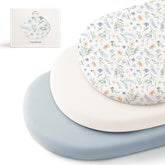 Konssy bassinet sheets in stretchy soft-knit fabric for cozy sleep