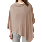 Konssy Knit Nursing Cover in Clay offers full privacy during feeds in public spaces.