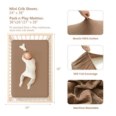 Konssy mini-crib-sheets baby girls pattern adds gentle style