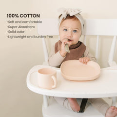 Konssy muslin bib bandana style doubles as burp cloth