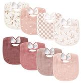 Konssy muslin baby bibs front view shows soft absorbent fabric for everyday use