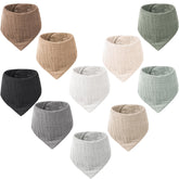 Konssy muslin baby bib—soft absorbent fabric keeps drool off clothes