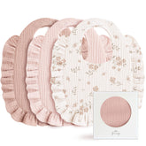 Konssy Muslin Baby Bibs soft fabric close-up, gentle on sensitive skin.