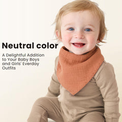 Konssy Muslin Baby Bibs close-up highlights breathable fabric and gentle skin feel