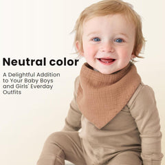 Konssy Muslin Baby Bibs close-up shows plush cotton for drool absorption.