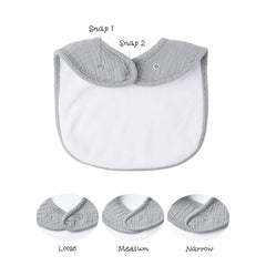 Konssy Muslin Baby Bibs adjustable-snaps demonstrate easy fit for growing babies