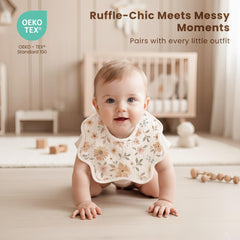 Konssy Muslin Baby Bibs adjustable snaps demonstrate growing-with-baby convenience and secure fit.