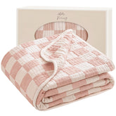 Konssy Muslin Baby Blanket folded for cozy portability