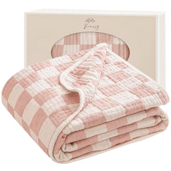 Konssy Muslin Baby Blanket folded for cozy portability