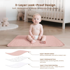 Konssy muslin cotton surface feels gentle on baby's skin.