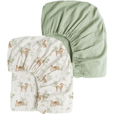 Konssy muslin crib sheets forest print on standard crib mattress for cozy sleep