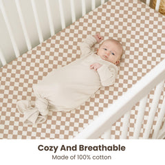 Konssy muslin crib sheets stretch-fit ensure snug, secure mattress grip.