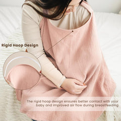 Konssy nursing cover with adjustable neckband for a secure, comfortable fit