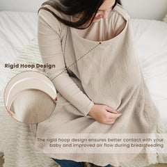 Konssy Muslin Nursing Cover adjustable neckband and strap for a customizable, comfortable fit.
