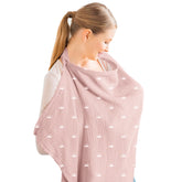 Konssy muslin nursing cover shows breathable fabric for comfortable public breastfeeding
