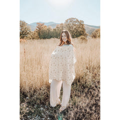 Konssy Nursing Cover used as car-seat canopy for sun and crowd protection