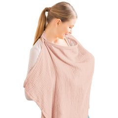 Konssy muslin nursing cover pink with rigid hoop for privacy during breastfeeding