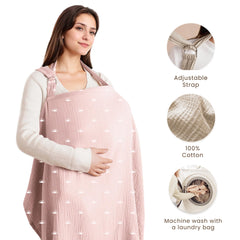 Konssy nursing cover with rigid hoop maintains shape for easy viewing