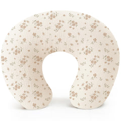 Konssy muslin nursing pillow cover close-up shows soft skin-friendly fabric for feeding comfort.