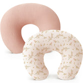 Konssy muslin nursing pillow cover soft touch pink floral provides gentle skin-friendly comfort