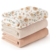 Konssy muslin swaddle 3-pack front view showing unisex color options for everyday comfort.