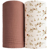 Konssy Muslin Swaddle Blanket Chestnut Solid for gentle newborn comfort