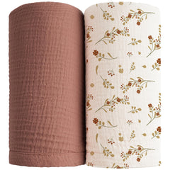 Konssy Muslin Swaddle Blanket Chestnut Solid for gentle newborn comfort