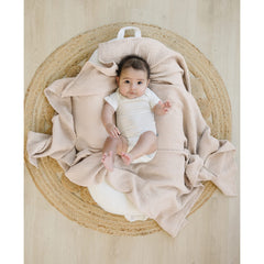 Konssy muslin swaddle blanket large 47x47 open for generous wrapping space