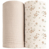Konssy Blossom and Cream swaddle blankets pack shown for newborn comfort and versatility.